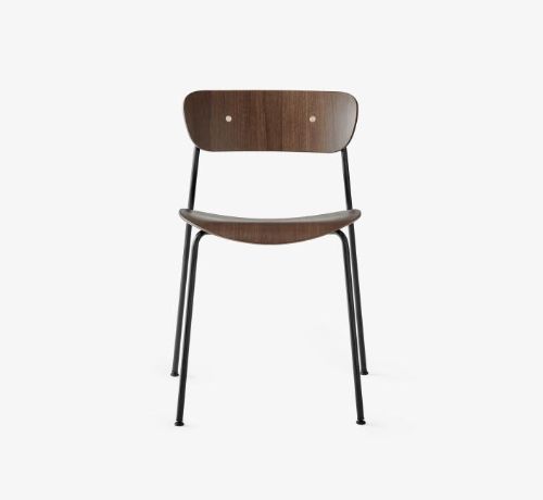 &Tradition Pavilion Chair AV1 SH: 46 cm – Walnuss lackiert/Schwarz