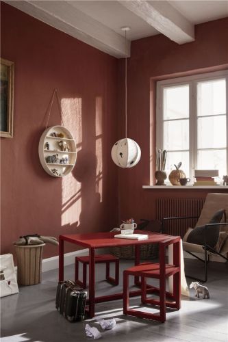 Ferm Living Little Architect Tisch 55x76 cm - Mohnrot