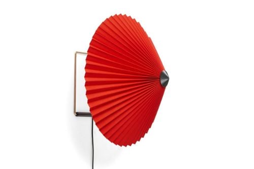 HAY Matin Wall Lamp 380 38x25 cm - Bright Red / Brass