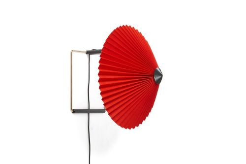 HAY Matin Wall Lamp 300 30x25 cm - Bright Red / Brass
