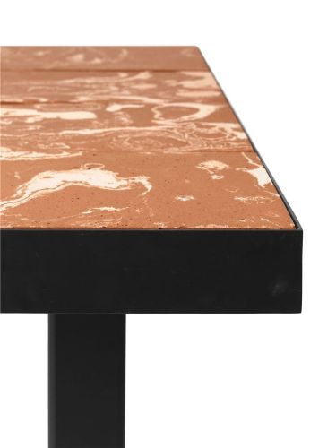 Ferm Living Flod Esstisch 181,3 x 81,1 cm – Terrakotta/Schwarz