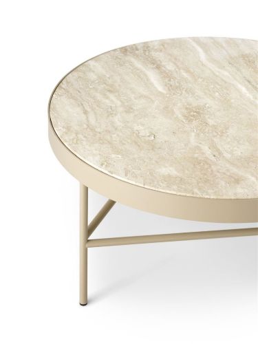 Ferm Living Travertin Tisch groß Ø: 70,5 cm – Kaschmir