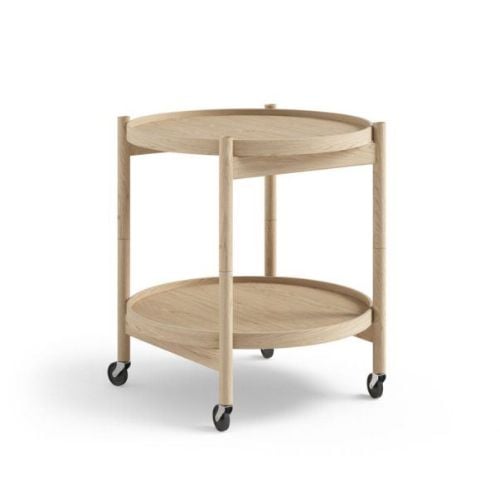 Brdr. Krüger Bølling Bakkebord m. 2 bakker Ø: 50 cm - Ubehandlet Eg/Finér