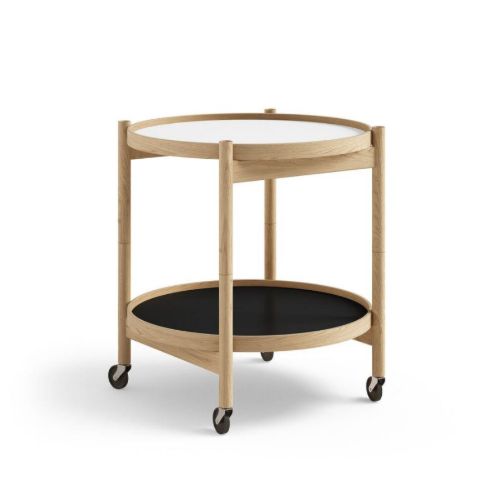 Brdr. Krüger Bølling Tabletttisch mit 2 Tabletts Ø: 50 cm - Geölte Eiche/Sockel