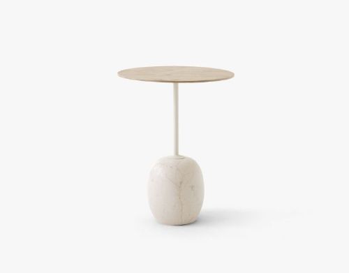 &Tradition Lato Couchtisch LN8 Ø: 40 cm - Lackierte Eiche / Crema Diva Marmor