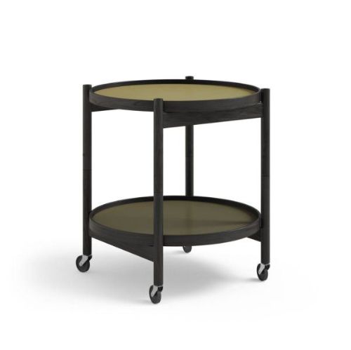 Brdr. Krüger Bølling Bakkebord m. 2 bakker Ø: 50 cm - Sortmalet Eg/Leaf