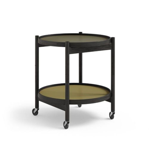 Brdr. Krüger Bølling Tabletttisch mit 2 Tabletts Ø: 50 cm - Schwarz lackierte Eiche/Grün und Dunkelgrün