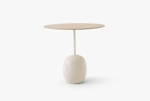 &Tradition Lato Couchtisch LN9 Ø: 50 cm - Lackierte Eiche / Crema Diva Marmor