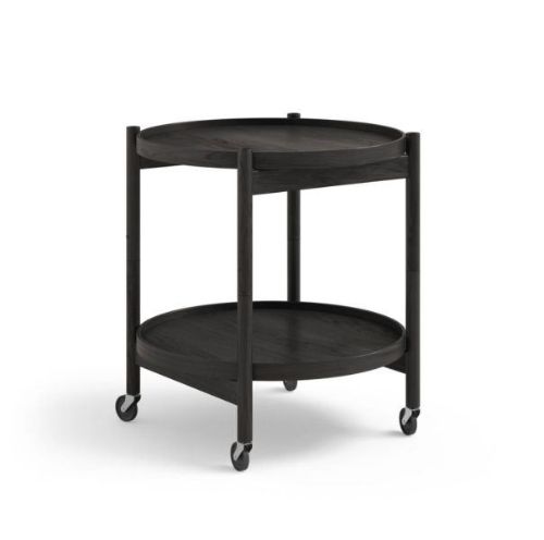 Brdr. Krüger Bølling Bakkebord m. 2 bakker Ø: 50 cm - Sortmalet Eg/Finér
