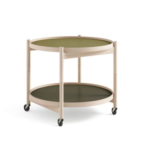 Brdr. Krüger Bølling Bakkebord m. 2 bakker Ø: 60 cm - Ubehandlet Bøg/Leaf