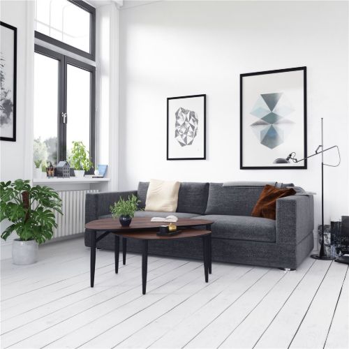 Thomsen Furniture Katrine Nordic Couchtisch Triangle Small 42x67x45 cm - Räuchereiche / Schwarz lackierte Eiche