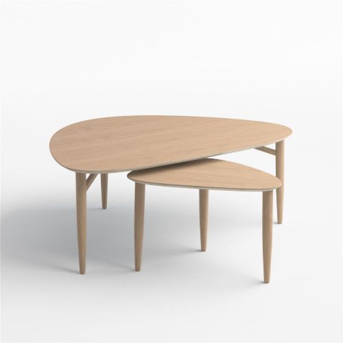 Thomsen Furniture Katrine Nordic Sofabord Trekant Lille 42x67x45 cm - Hvidolieret Eg