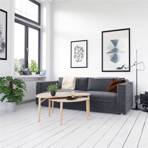 Thomsen Furniture Katrine Nordic Couchtisch Triangle Small 42x67x45 cm - Weiß geölte Eiche p