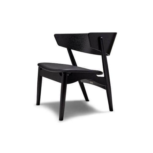 Sibast Furniture No 7 Lounge Chair SH: 35 cm - Black Oak / Black Victory Leather