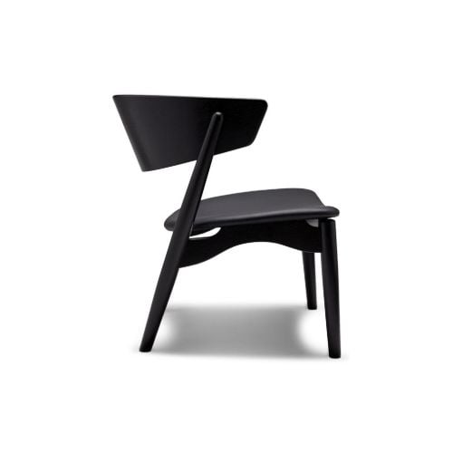 Sibast Furniture No 7 Lounge Chair SH: 35 cm – Schwarze Eiche / Schwarzes Victory-Leder