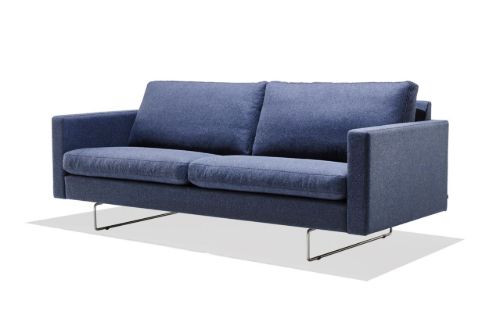 Søren Lund SL 429 2,5 Pers. Sofa L: 214 cm - Main Line Flax Blå/K 16 Sokkel Rustfrit Stål