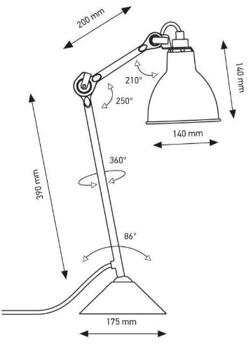 DCW Editions Lampe Gras N205 Tischleuchte Rund H: 59cm - Schwarz/Gelb