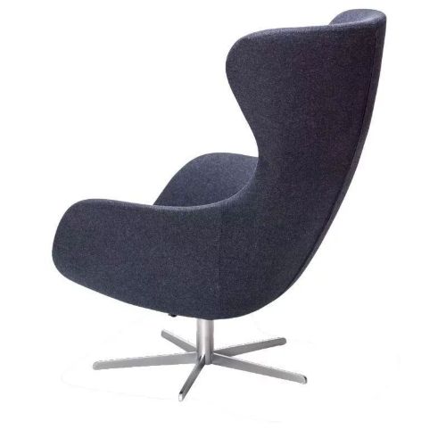 Søren Lund SL 407 Sessel SH: 42 cm – Main Line Flax Blau/Satin Chrom Basis mit Drehgelenk