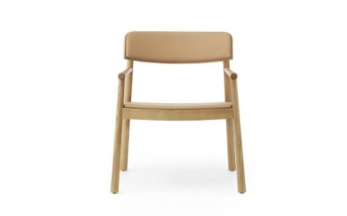 Normann Copenhagen Timb Lounge-Sessel, gepolstert, SH: 42 cm – Hellbraun / Ultra-Leder, Kamel