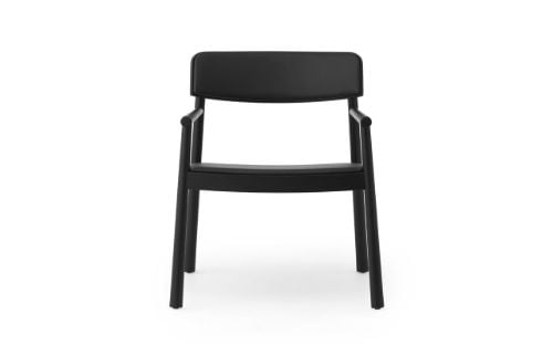 Normann Copenhagen Timb Lounge Sessel Polsterung SH: 42 cm – Schwarz / Ultra Leder