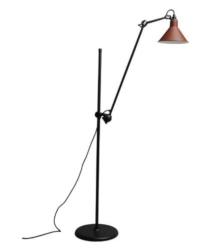DCW Editions Lampe Gras N215 Gulvlampe Konisk H: 135cm - Sort/Rød