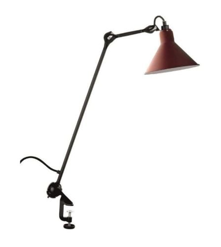 DCW Editions Lampe Gras N201 Bordlampe m. klemme Konisk H: 59cm - Sort/Rød