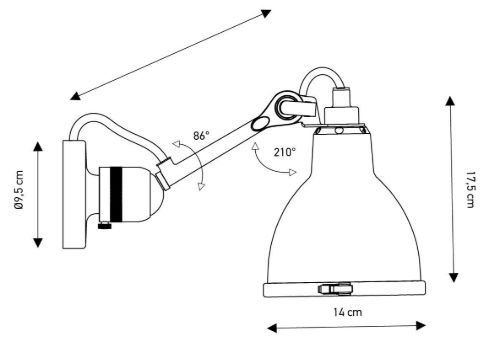 DCW Editions Lampe Gras N304 Badezimmer-Wandleuchte Ø: 14,6 cm – Schwarz/Polycarbonat