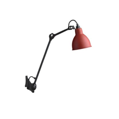 DCW Editions Lampe Gras N222 Væglampe Rund H: 40cm - Sort/Rød
