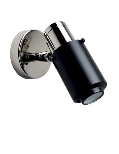 DCW Editions Biny Spot LED Væg- og loftlampe Ø: 6,5 cm - Nikkel/Sort