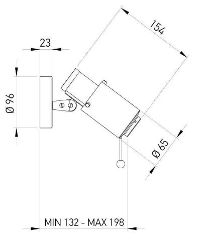 DCW Editions Biny Spot LED Wand- und Deckenleuchte mit Schalter Ø: 6,5 cm - Schwarz/Nickel