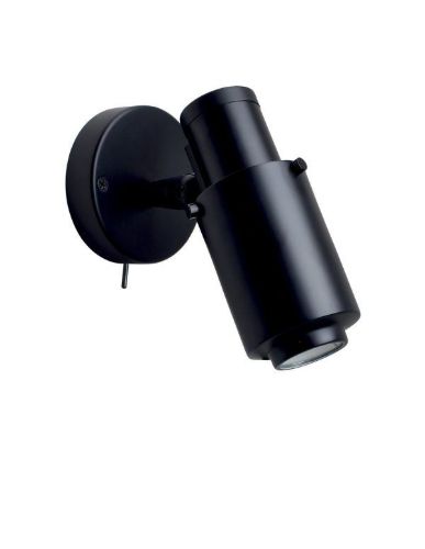 DCW Editions Biny Spot LED Væg- og loftlampe m. Afbryder Ø: 6,5 cm - Sort/Sort