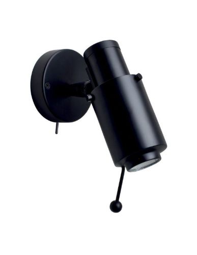 DCW Editions Biny Spot LED Væg- og loftlampe m. Afbryder og Arm Ø: 6,5 cm - Sort/Sort