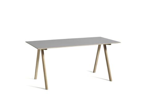 HAY CPH 10 Desk 160x80x74 cm - Lacquered Solid Oak/Grey Linoleum