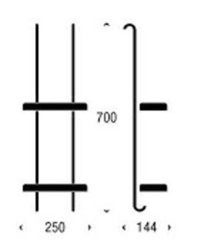 FROST NOVA2 Seifenregal 6 Doppelt H: 70 cm – Gebürstet