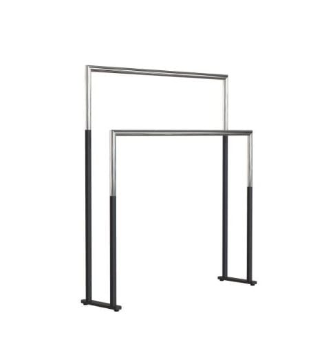 FROST NOVA2 Håndklædestander 1976 Dobbelt H: 75cm - Mat Sort/Poleret