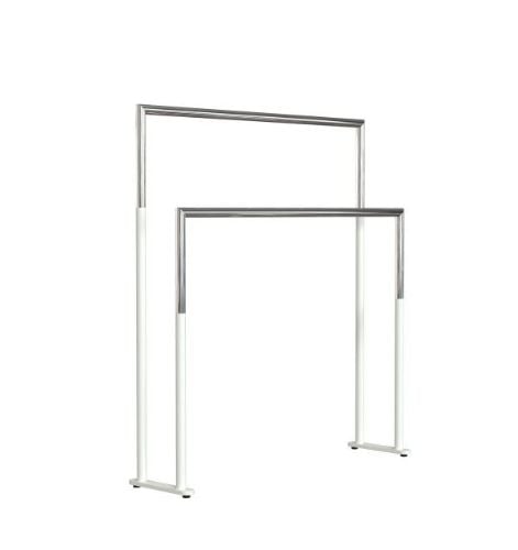 FROST NOVA2 Håndklædestander 1976 Dobbelt H: 75cm - Mat Hvid/Poleret