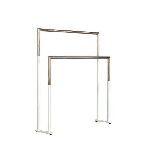 FROST NOVA2 Håndklædestander 1976 Dobbelt H: 75cm - Mat Hvid/Poleret Guld