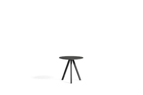 HAY CPH 20 Round Table Ø: 50 cm - Black Lacquered Solid Oak/Black Linoleum