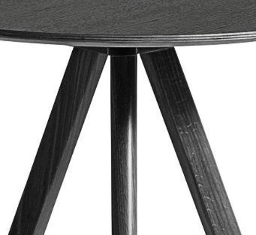 HAY CPH 20 Runder Tisch Ø: 50 cm – Schwarz lackierte massive Eiche/Schwarzes Linoleum