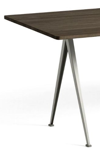 HAY Pyramide Tisch 02 190x85 cm - Beige pulverbeschichteter Stahl/Räuchereiche