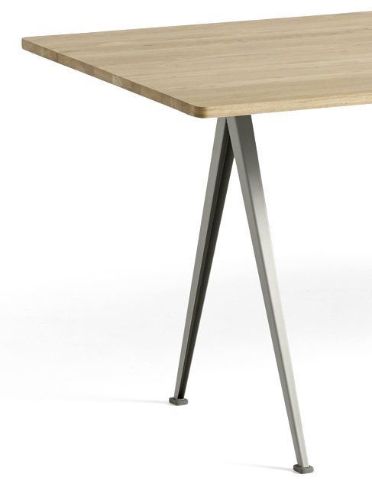 HAY Pyramide Tisch 02 190x85 cm - Beige pulverbeschichteter Stahl/matt lackierte Eiche