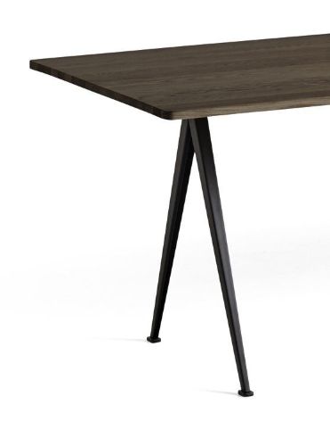 HAY Pyramide Tisch 02 250x85 cm - Schwarz pulverbeschichteter Stahl/Räuchereiche