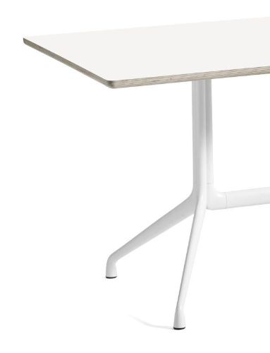 HAY AAT10 Tisch 220 x 90 cm – weiß pulverbeschichtetes Aluminium/weißes Laminat