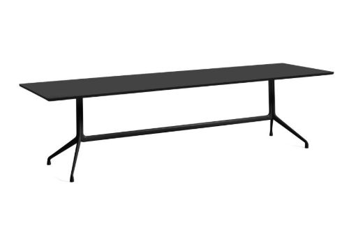 HAY AAT10 Table 280x105 cm - Black Powder Coated Aluminium/Black Linoleum