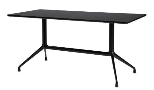 HAY AAT10 Table 180x105x74 cm - Black Powder Coated Aluminium/Black Linoleum