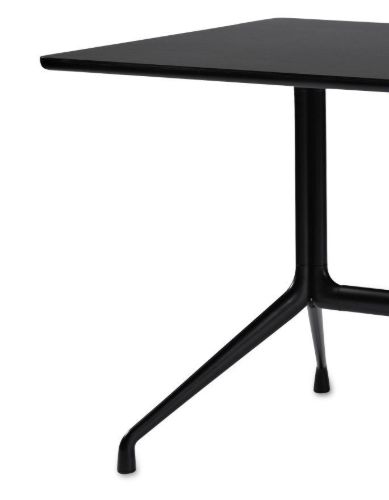 HAY AAT10 Tisch 180 x 90 cm – Schwarz pulverbeschichtetes Aluminium/Schwarzes Linoleum