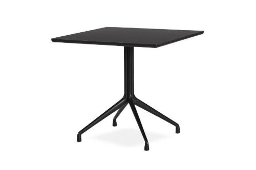 HAY AAT15 Table 80x80 cm - Black Powder Coated Aluminium/Black Linoleum
