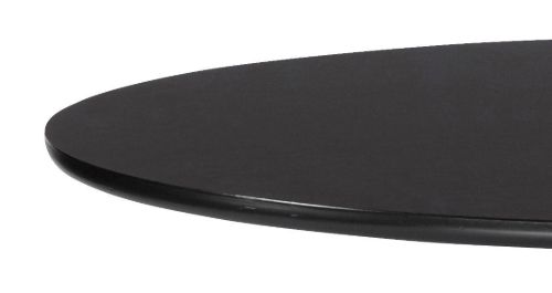 HAY AAT20 Tisch Ø: 80xH: 74 cm – Schwarz pulverbeschichtetes Aluminium/Schwarzes Linoleum