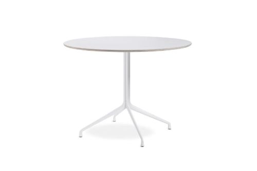 HAY AAT20 Table Ø: 100xH: 74 cm - White Powder Coated Aluminium/White Laminate