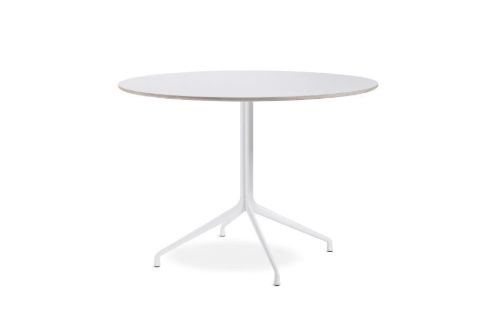 HAY AAT20 Table Ø: 110xH: 74 cm - White Powder Coated Aluminium/White Laminate